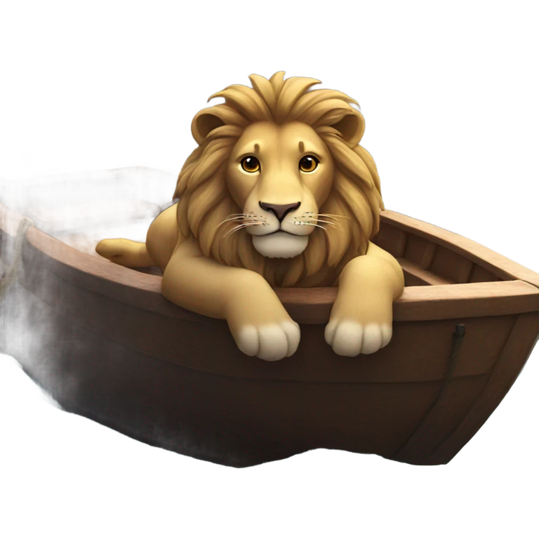 Lion on a boat emoji