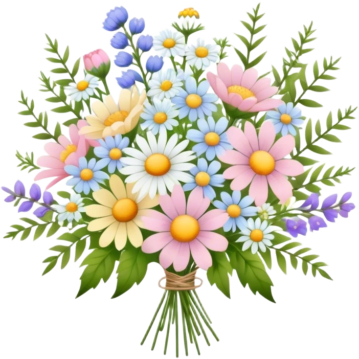 Pastel bouquet with wild flowers emoji