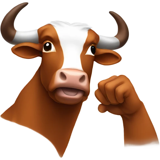 Bevo throwing up hook em horns emoji
