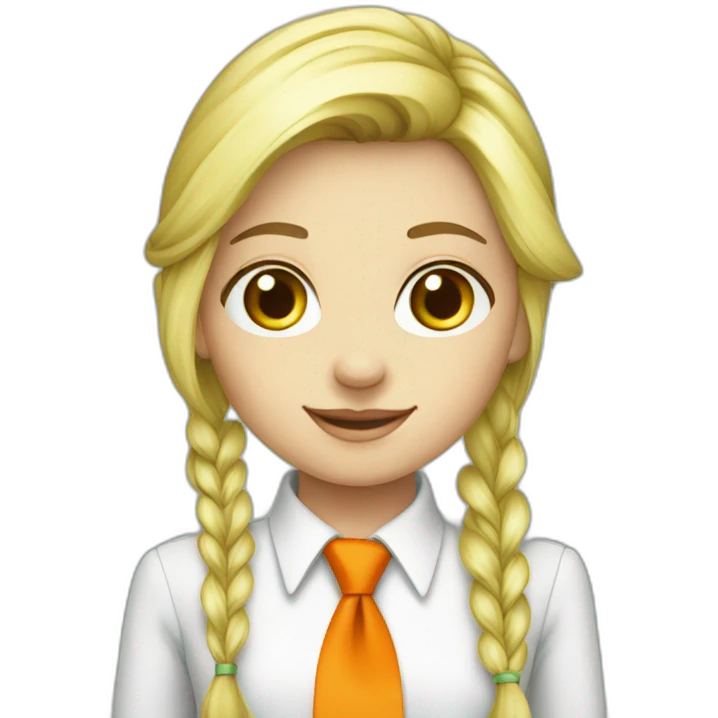 Blonde_girl_in_green-orange_pioneer_tie emoji