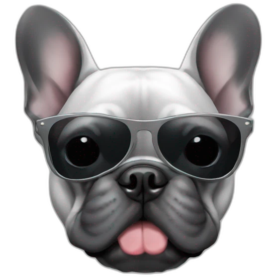 Dark grey French Bulldog with Sunglasses emoji