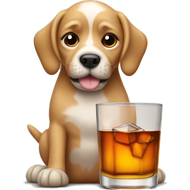Dog with whisky emoji