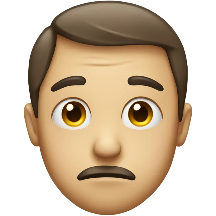 Side eye emoji with frown face emoji