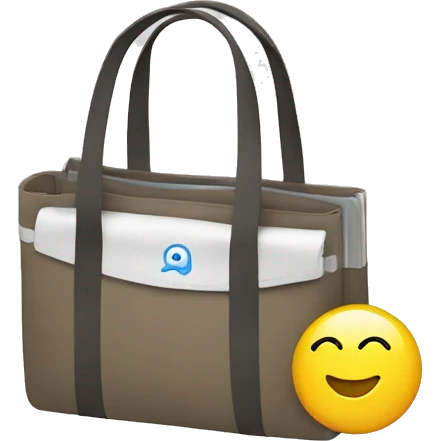 tote bag with laptop emoji