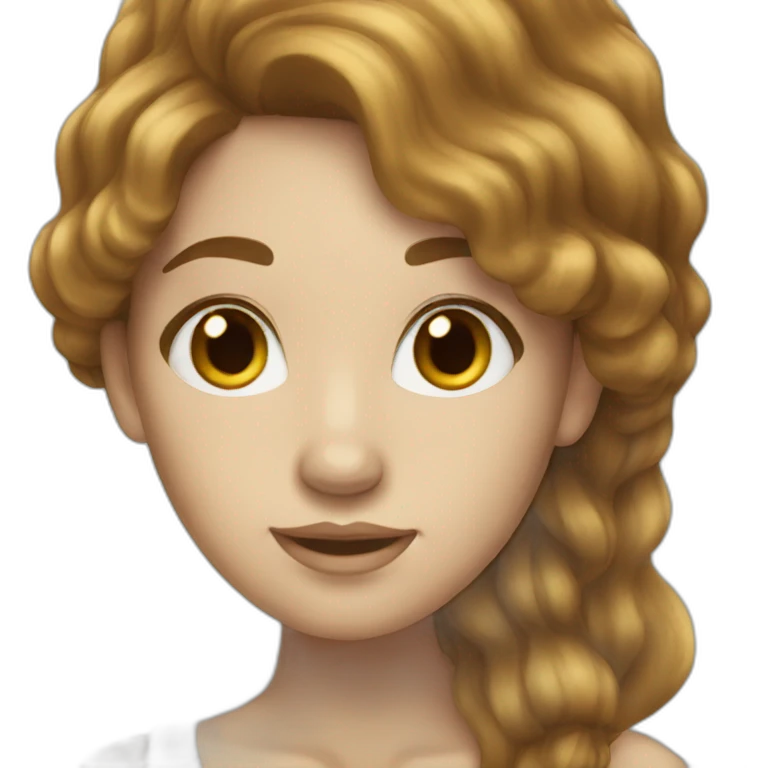 Brown-hair-white-mermaid emoji