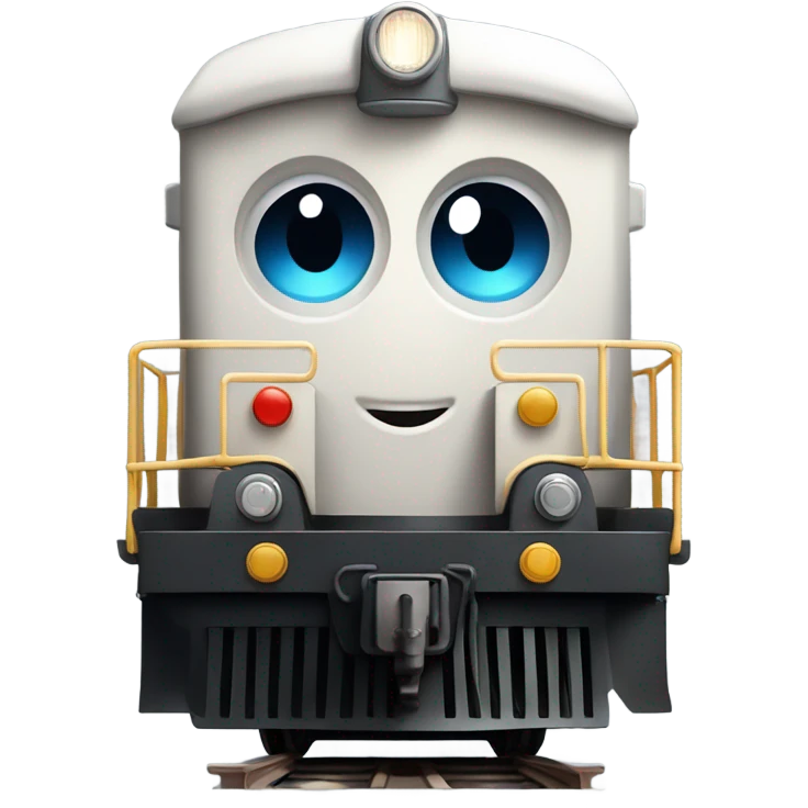 A electric locomotive (With little Kirby shiny eyes) emoji