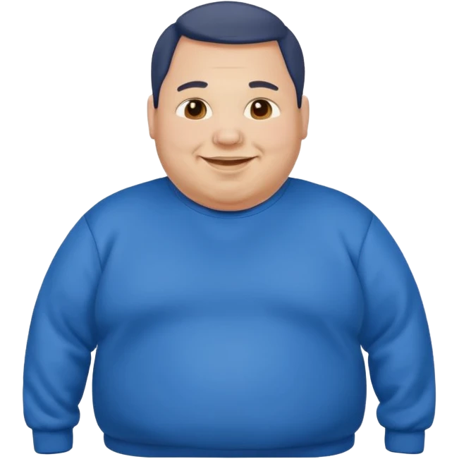 fat man wearing blue sweatshirt emoji