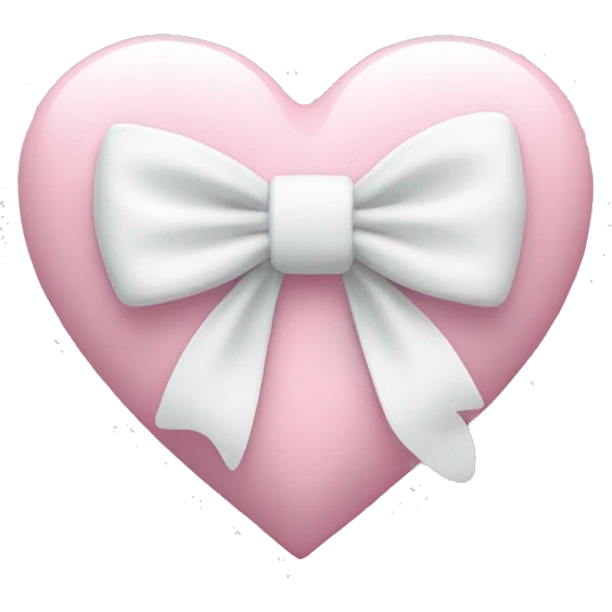 Pastel pink heart with white bow emoji