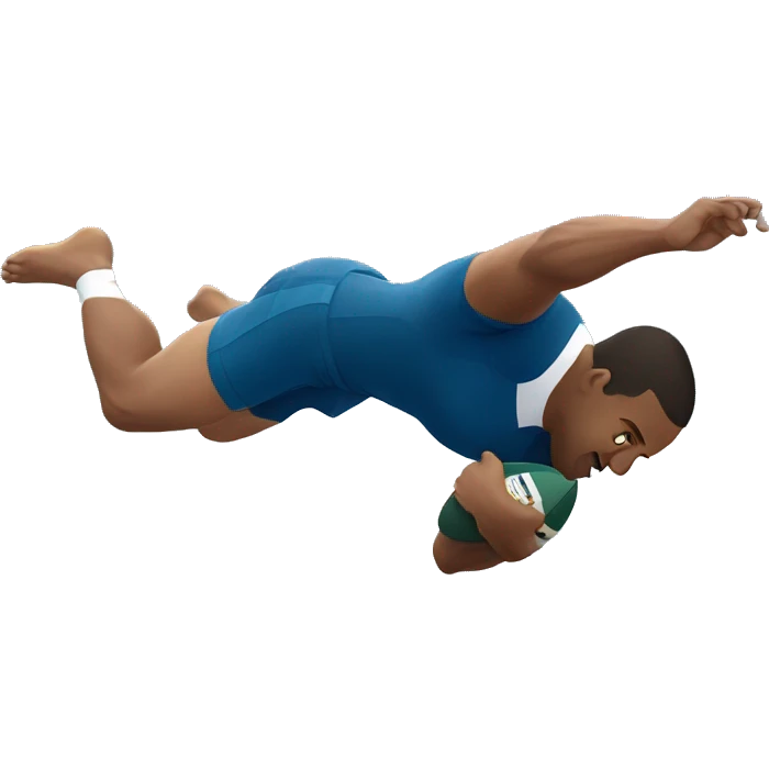 Rugby player diving with shorts emoji