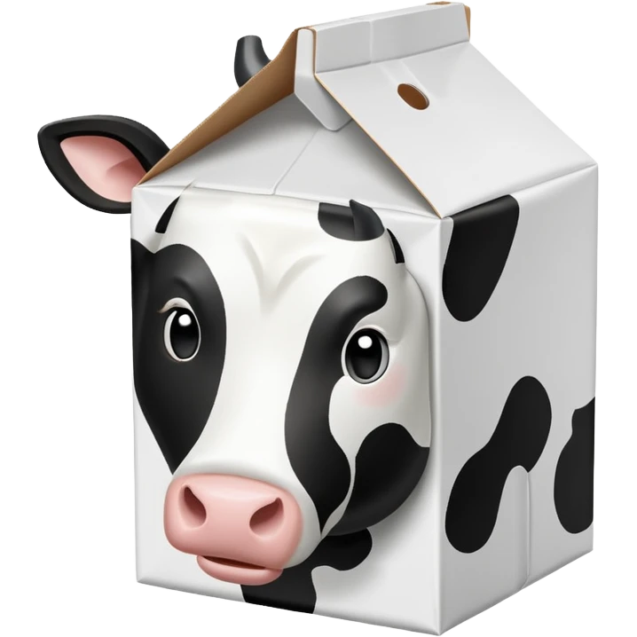 Milk Carton with black and white cow spots on it emoji