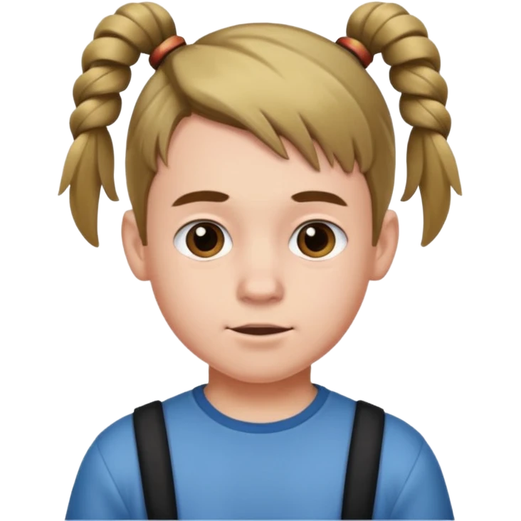 Wensday Boy with pigtails emoji