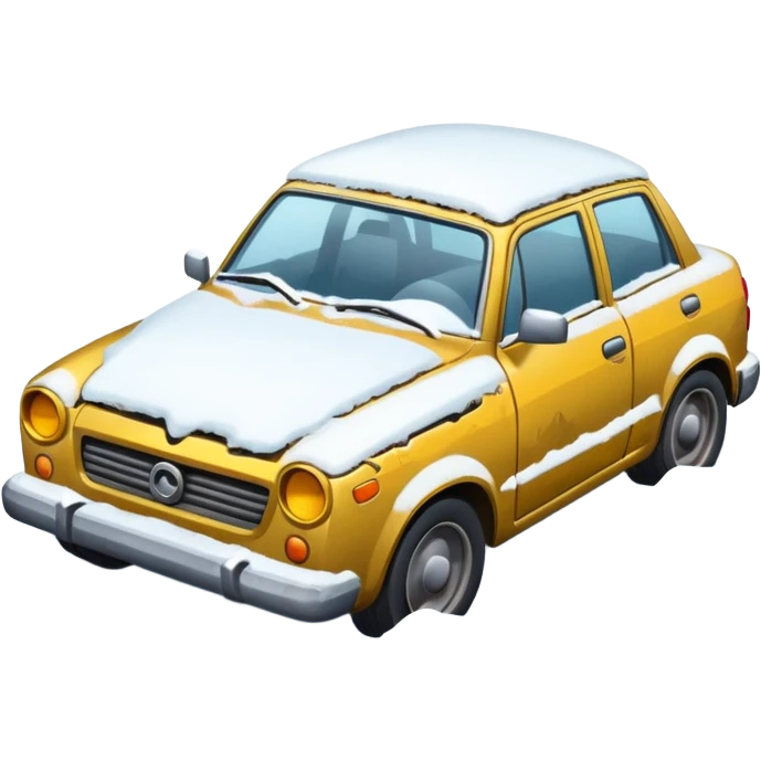 Car in a ditch in the snow emoji