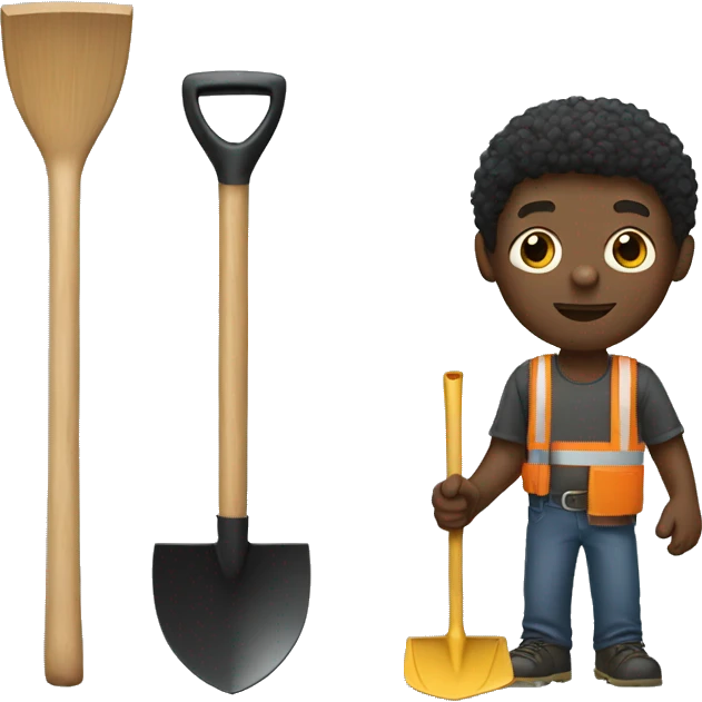 Black man with shovel emoji
