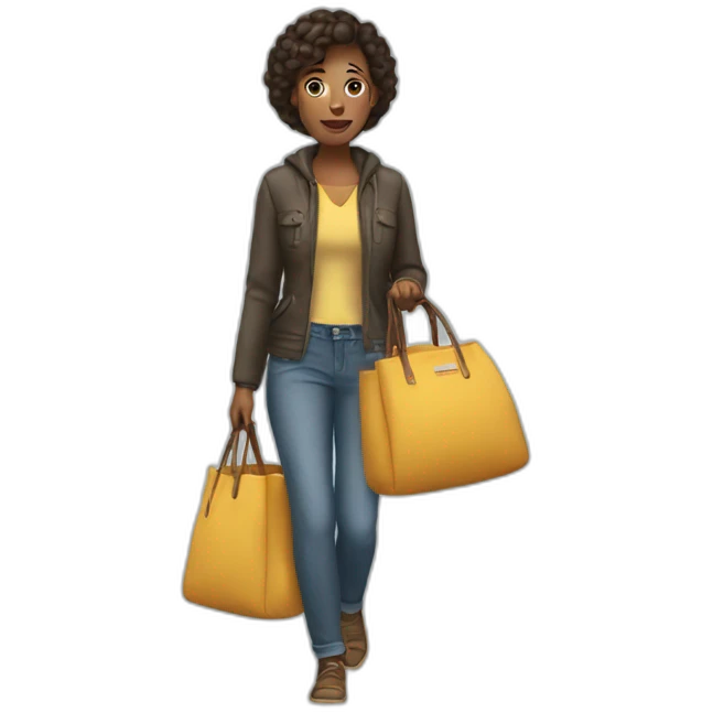 woman carries a bag emoji