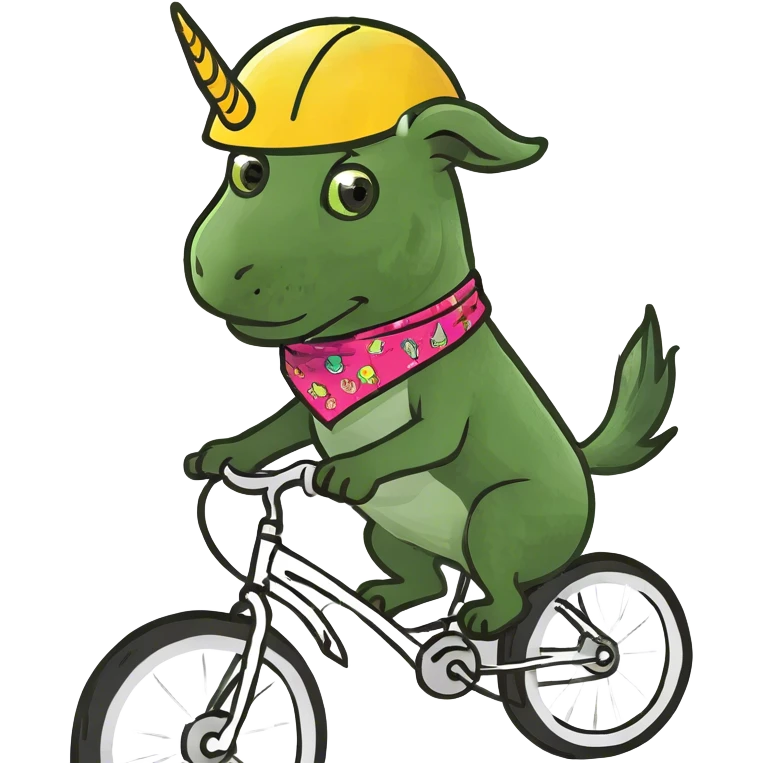 Unicorn dog riding a bicycle  emoji