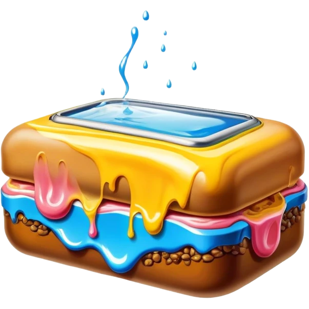 surreal melting SPAM watch dali painting landscape emoji