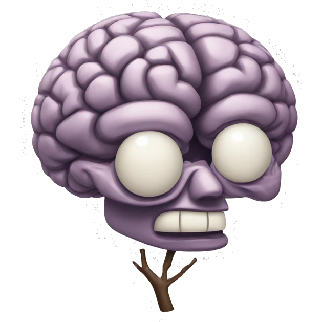 brain trying to concentrate emoji