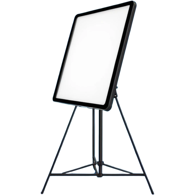 modern LED panel on a stand, professional studio light, clean and vibrant emoji
