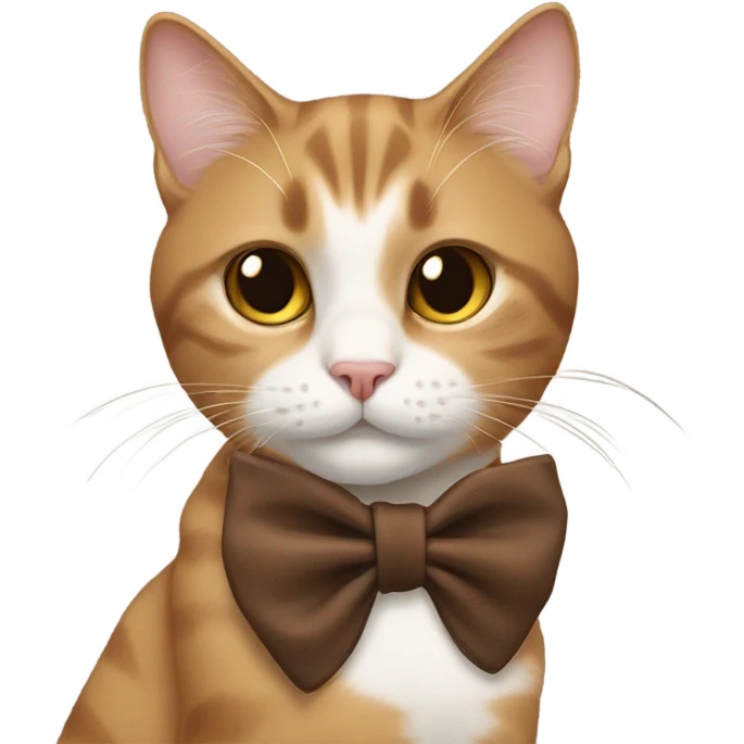 A cat with a brown bow emoji