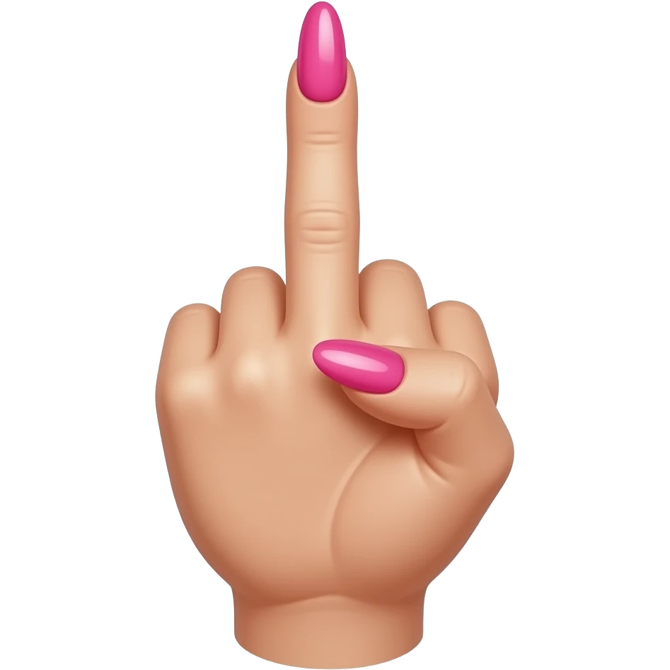 close-up emoji, only hand and fingers, snapping finger gesture (thumb and middle finger touching, about to snap), long pink acrylic nails, sassy attitude, glossy, aesthetic, no face OR minimal smirking face like 😌, emoji