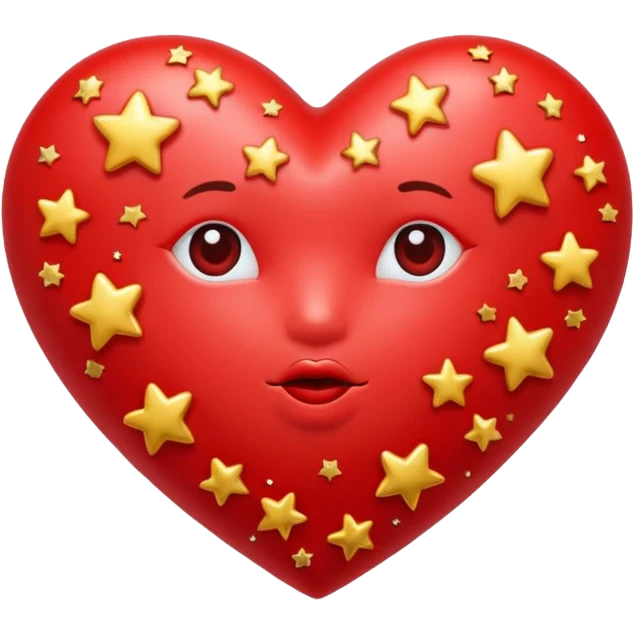 Red kissing heart surrounded by stars emoji