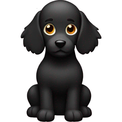 A black toy poddle emoji
