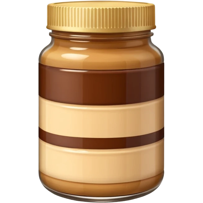 A jar of peanut butter with chocolate stripe emoji