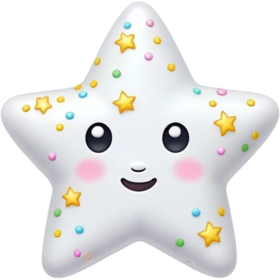 little pure white and cute star with shining sprinkles emoji