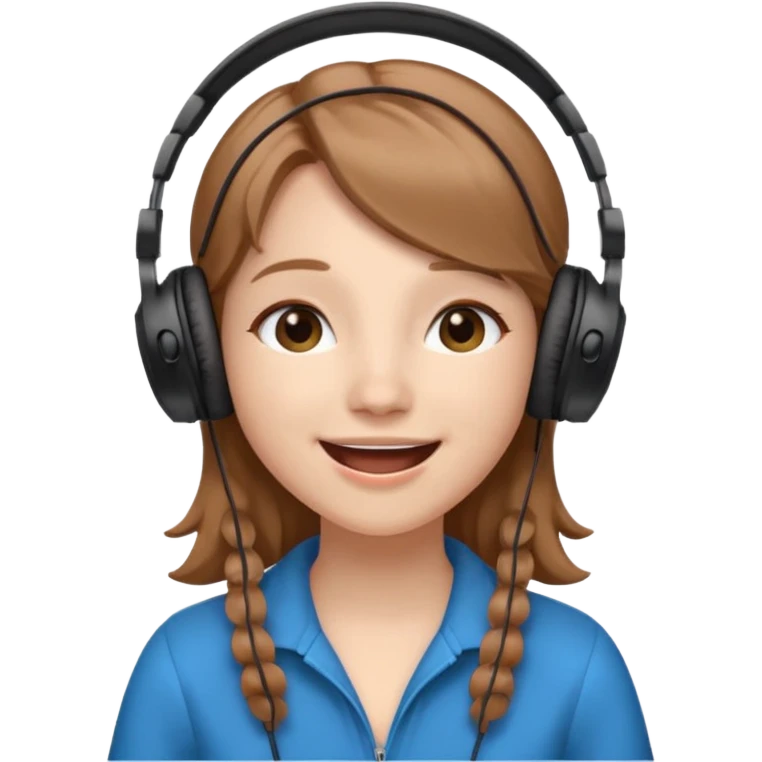 Gonemili Grace, micro qui chante avec casque au oreille emoji