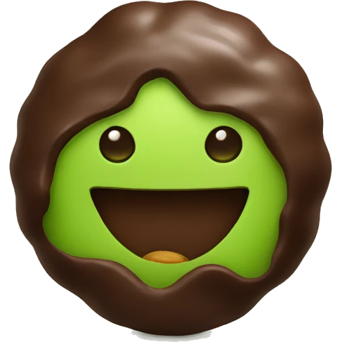 chocolate with green pistachio filling inside emoji