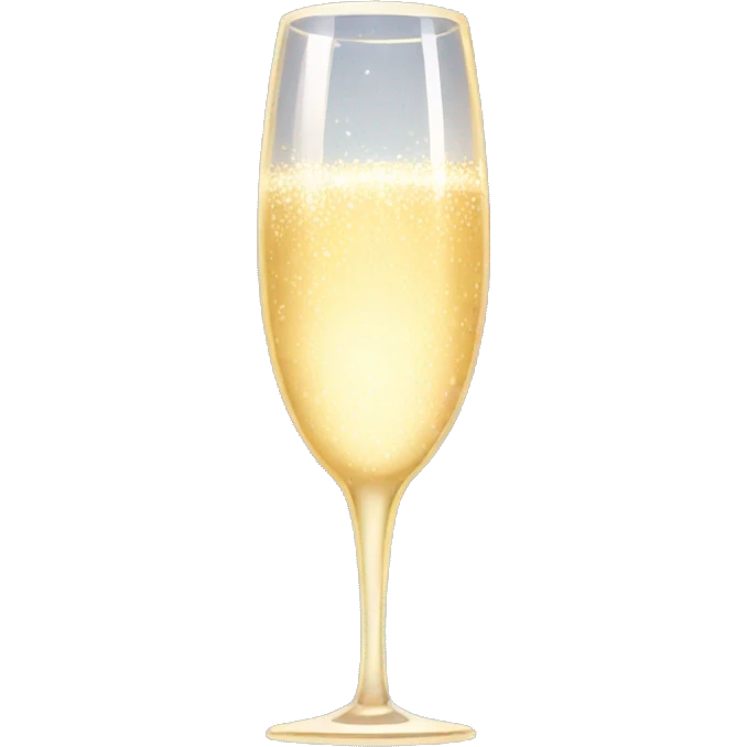 Glass of champagne with sparkle emoji