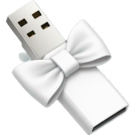 pendrive with white bow emoji
