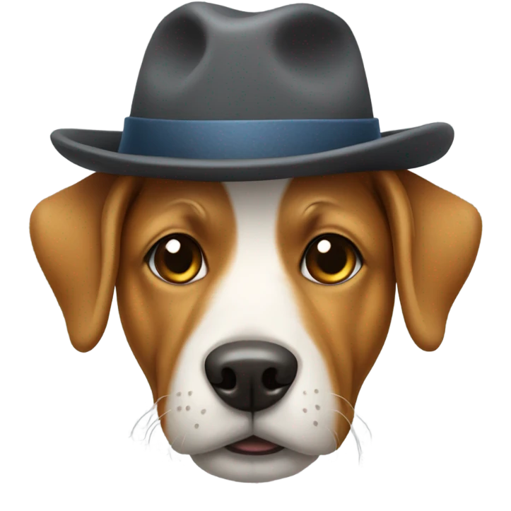 Dog wearing a hat emoji