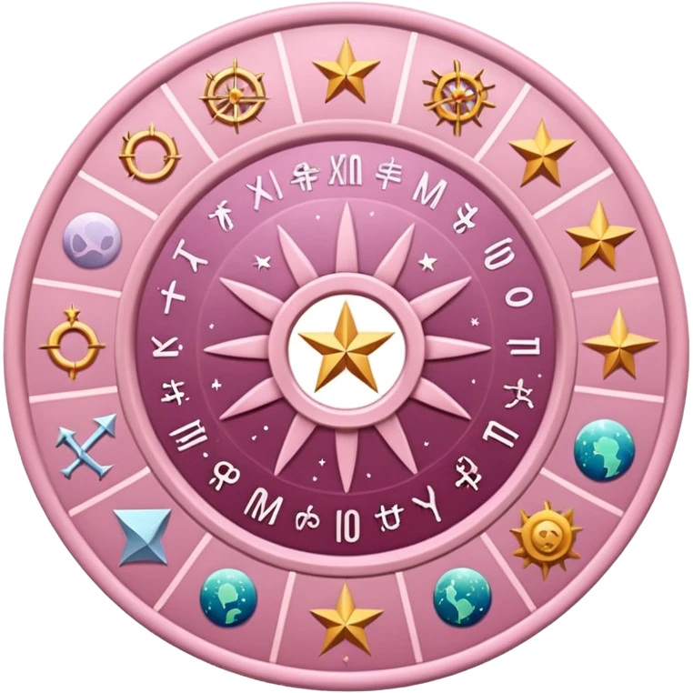 Light pink wheel Zodiac signs emoji