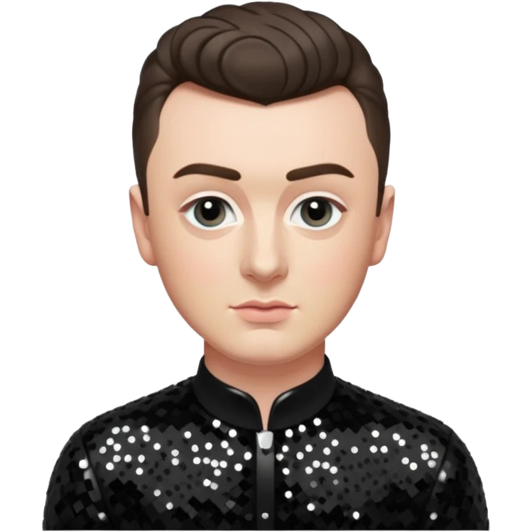 Sam Smith with black sequin outfit emoji