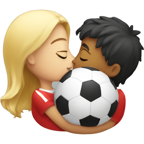 kissing a soccerball emoji