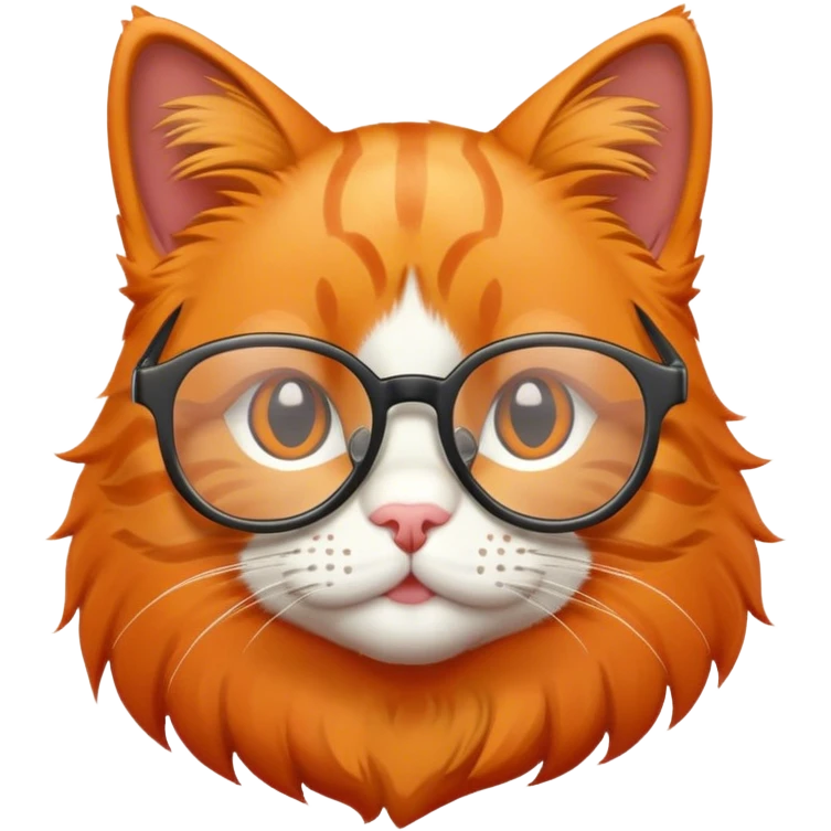 Orange cat with glasses saying bye emoji