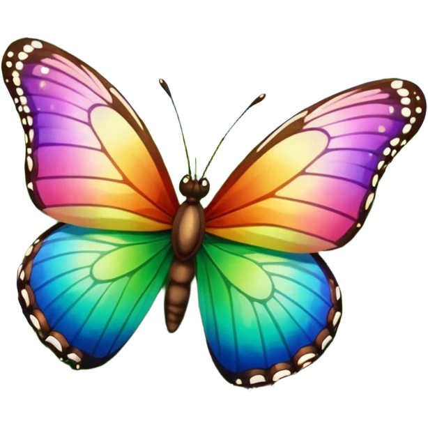 rainbow butterfly on river bank emoji