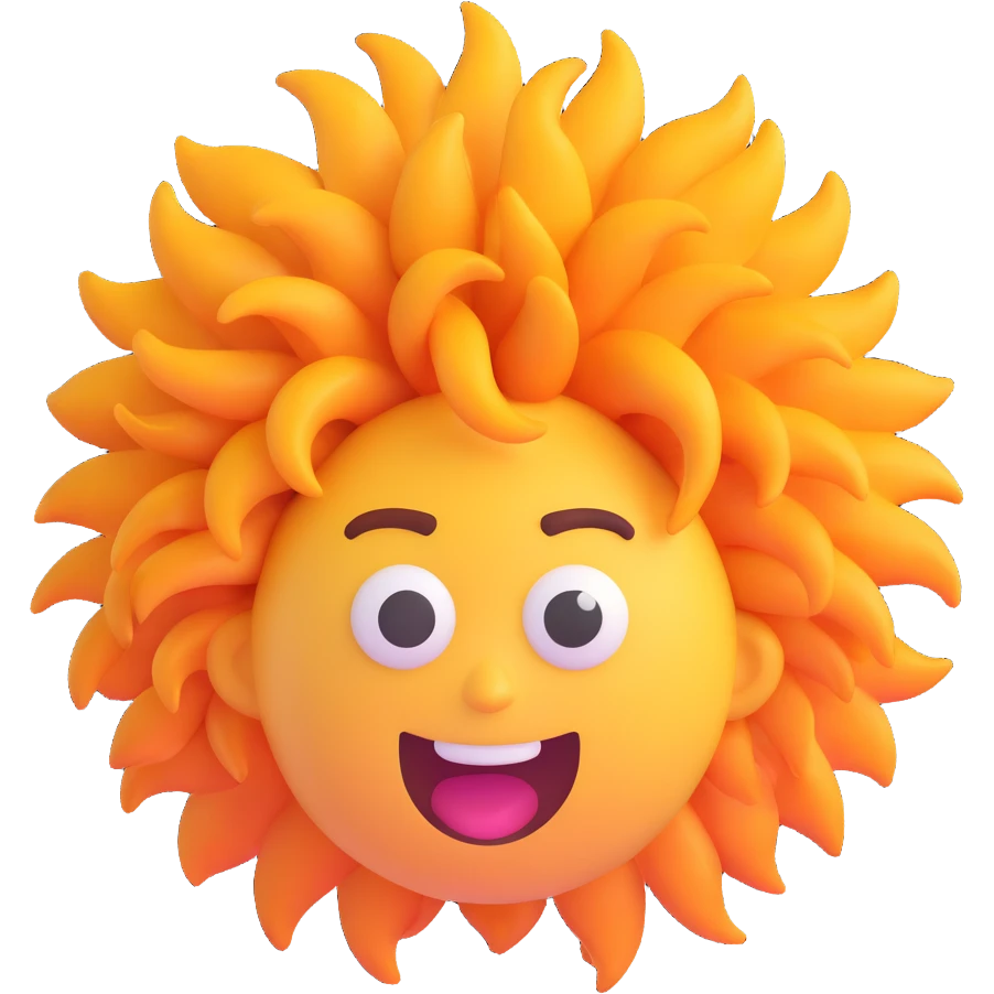 crazy hair 3d emoji style emoji