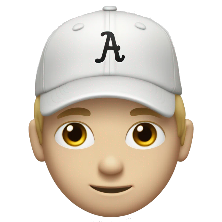 White boy baseball with initials LJR on
 cap emoji