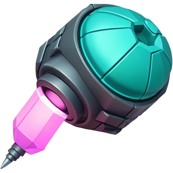 Clash of Clans aesthetic: Cinematic Playful 3D Isometric Plasma Grenade Emoji, rendered in a 3D vector-style similar to standard emojis with minimal shading and bold, simplified shapes. A compact, distinct form with signature details, softly glowing with a futuristic sci-fi warfare charm. Simplified yet unmistakably iconic, highly detailed and consistent, glowing with a soft radiance and high shine. Stylized with a touch of high-tech brilliance and a soft glowing outline, capturing the essence of a beloved gaming relic with a friendly, playful manner! emoji