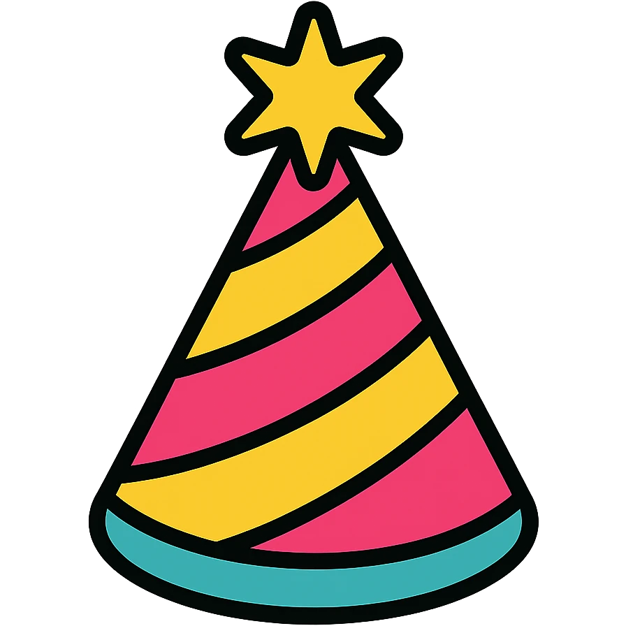 party hat color icon style emoji