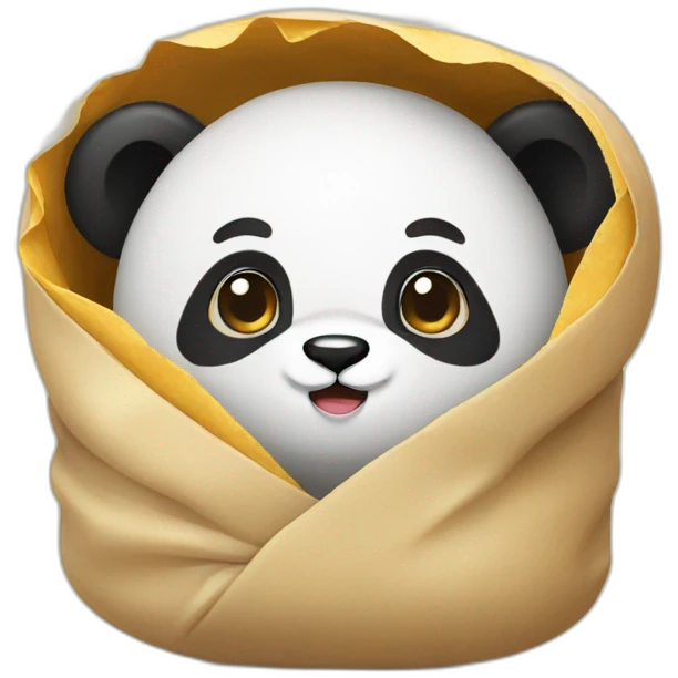 a panda wrapped up in a burrito emoji
