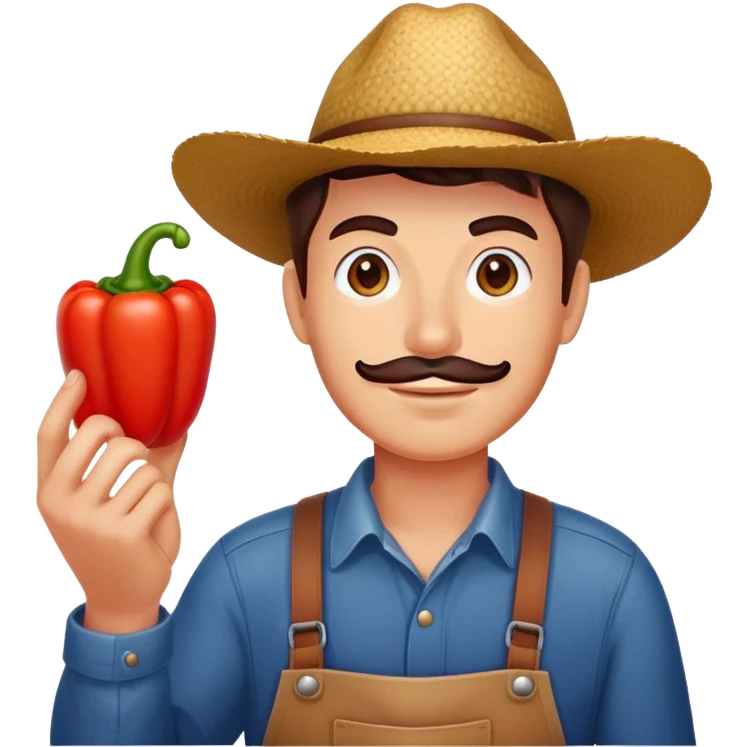 farmer holding a red bell pepper emoji