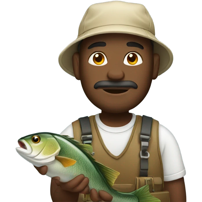 fisherman with fish emoji