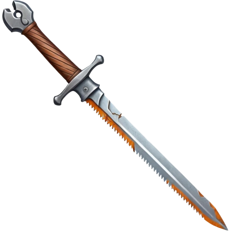 Short Broken rusty sword — cracked edge, worn grip emoji