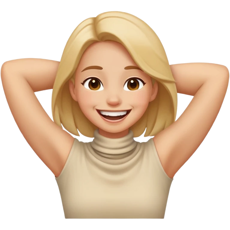 girl putting arms around her neck laughing emoji