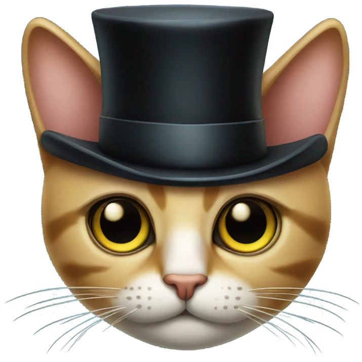 Mysterious cat with monocle and top hat emoji