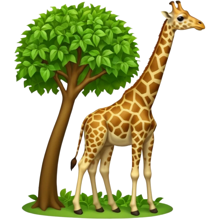 giraffe eating leaves from a tree emoji