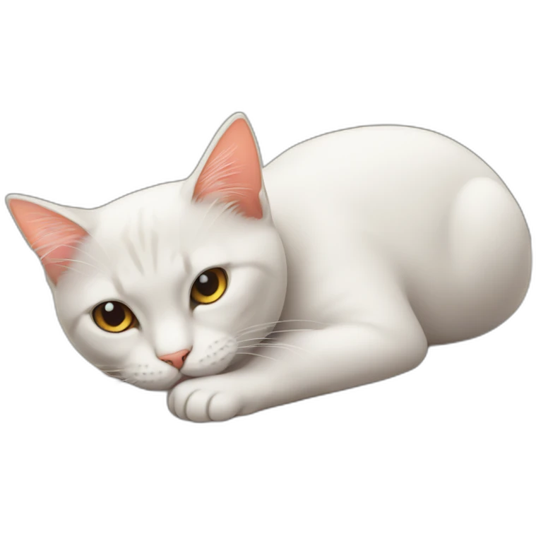 cat lying as shrimp emoji